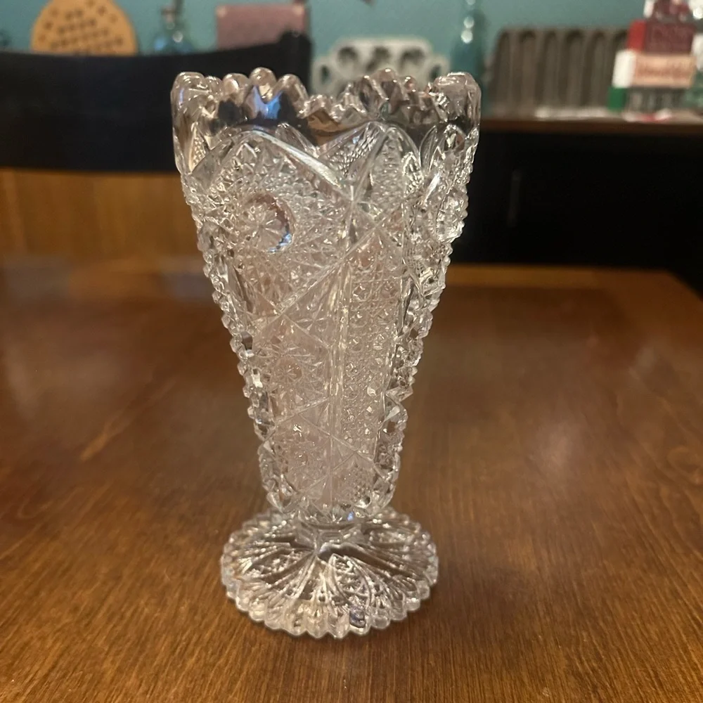 Vintage Cut Glass Vase